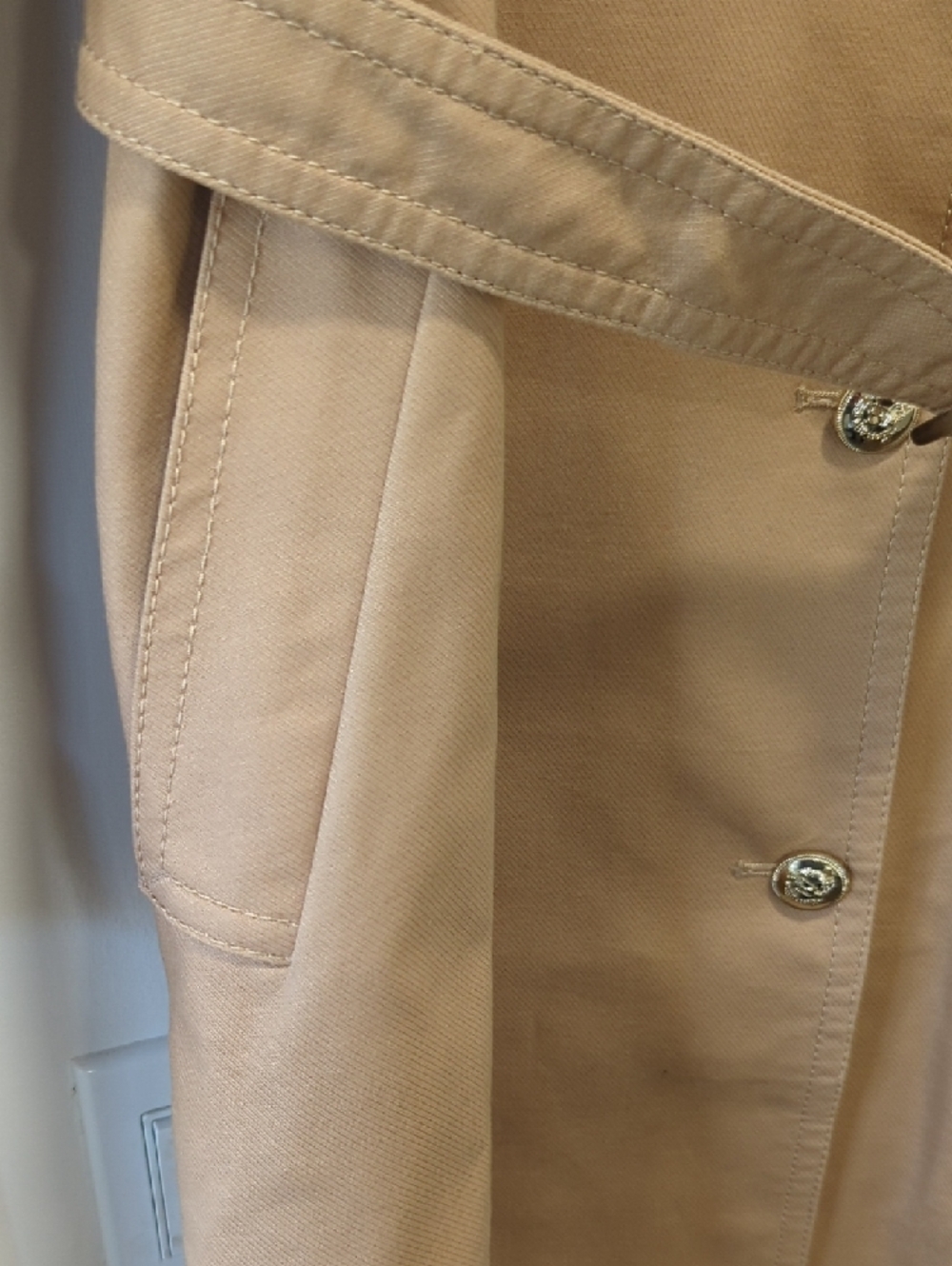 Ann Taylor Double Breasted Camel Trench Coat with Belt Size Small - Picture 5 of 12